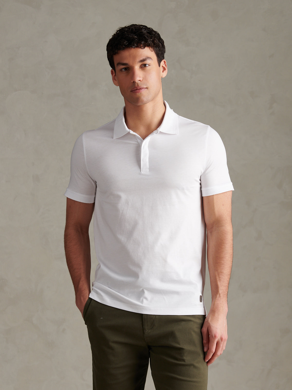 Mens Premium Supima Cotton Polo Shirt Bright White