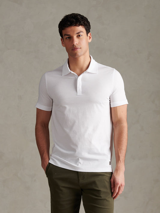 Mens Premium Supima Cotton Polo Shirt Bright White