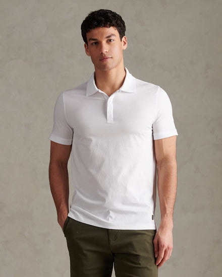 Mens Premium Supima Cotton Polo Shirt Bright White