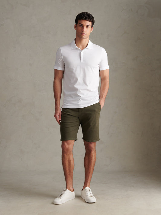 Mens Premium Supima Cotton Polo Shirt Bright White