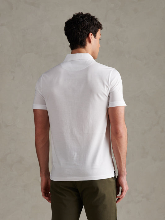Mens Premium Supima Cotton Polo Shirt Bright White