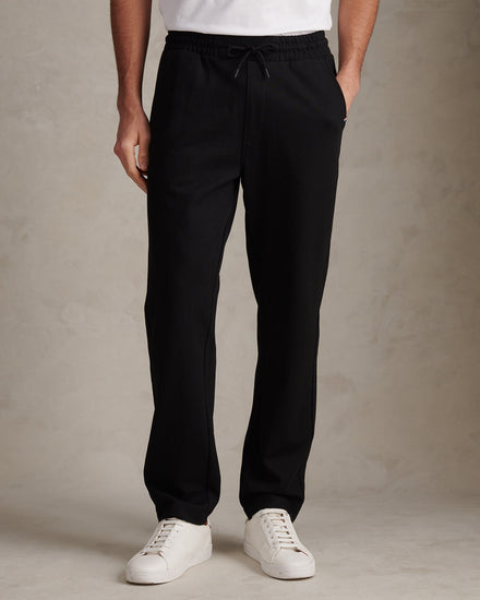 Mens Jersey Double Horsemen Trousers Black