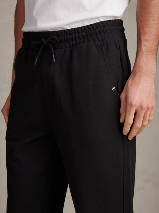 Mens Jersey Double Horsemen Trousers Black