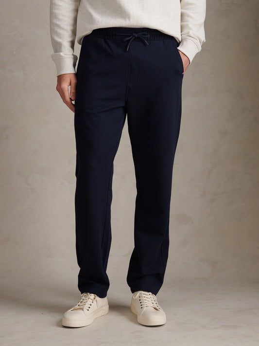 Mens Jersey Double Horsemen Trousers Dark Sapphire Navy