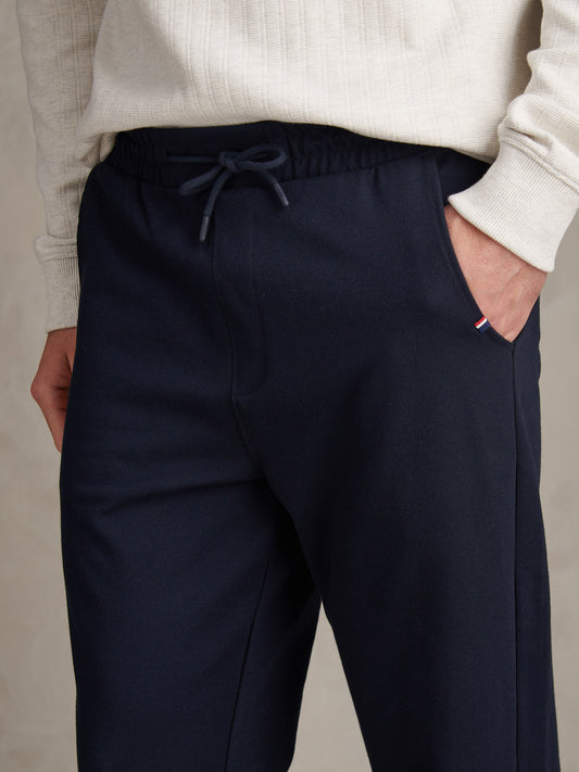 Mens Jersey Double Horsemen Trousers Dark Sapphire Navy