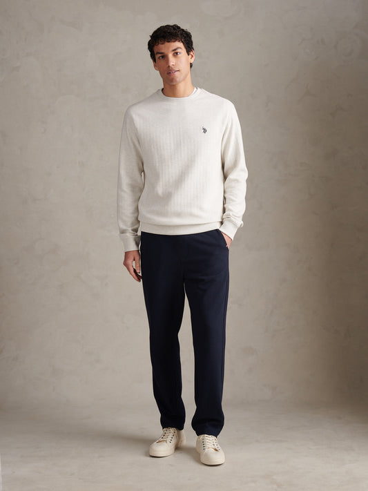 Mens Jersey Double Horsemen Trousers Dark Sapphire Navy