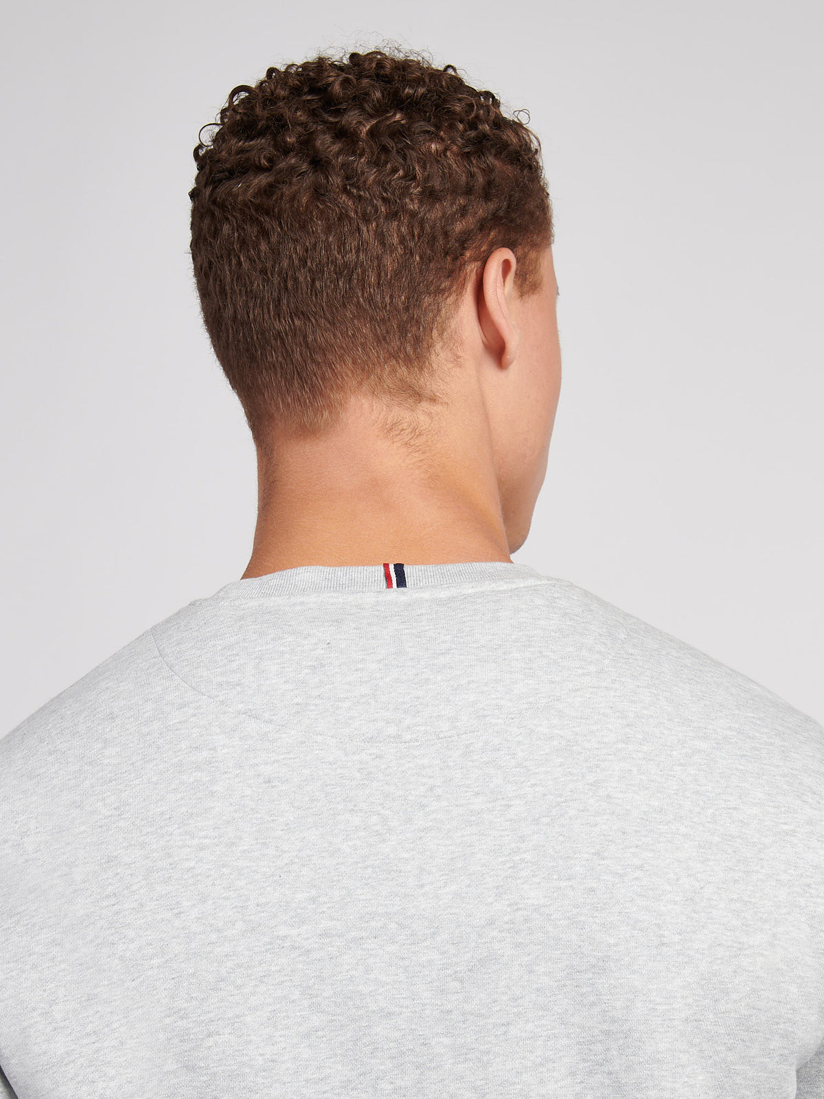 Mens Double Horsemen Crew Mid Grey Marl