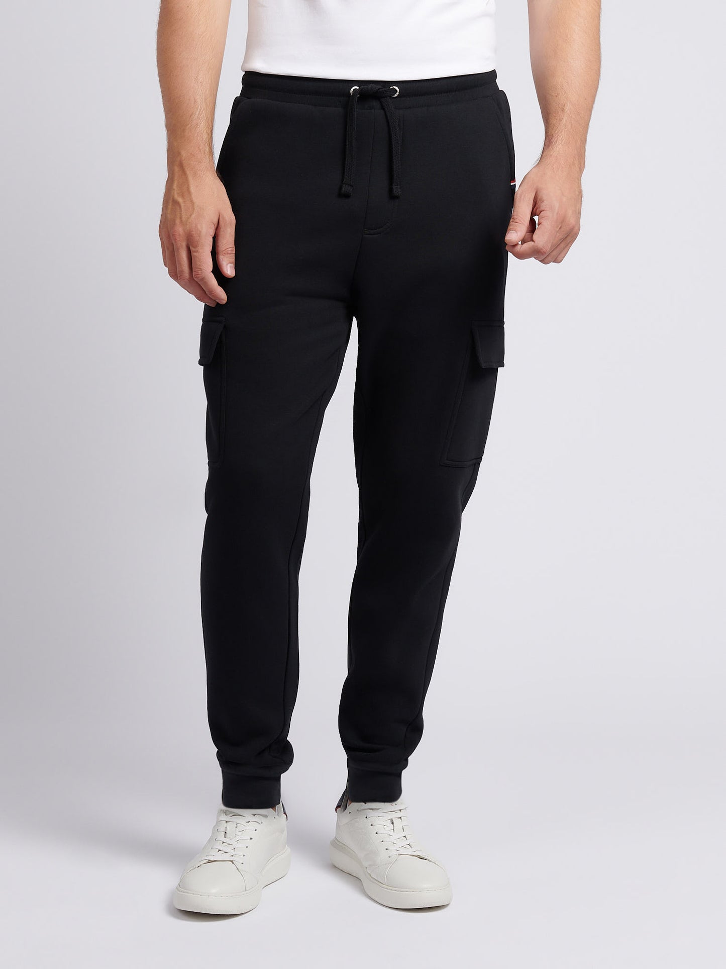 Mens Double Horsemen Cargo Sweat Jogger in Black