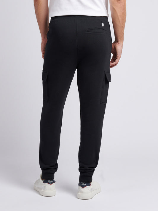 Mens Double Horsemen Cargo Sweat Jogger in Black