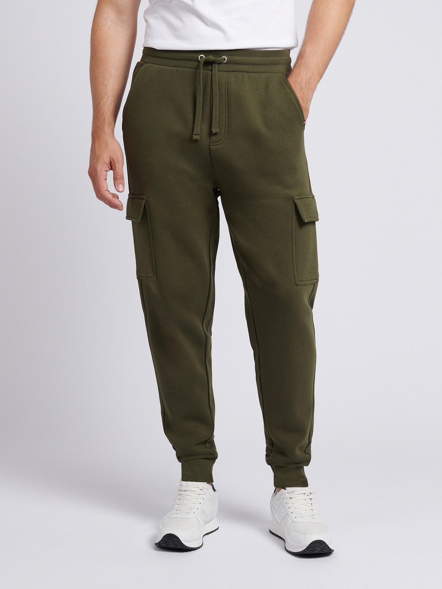 Mens Double Horsemen Cargo Sweat Jogger in Forest Night