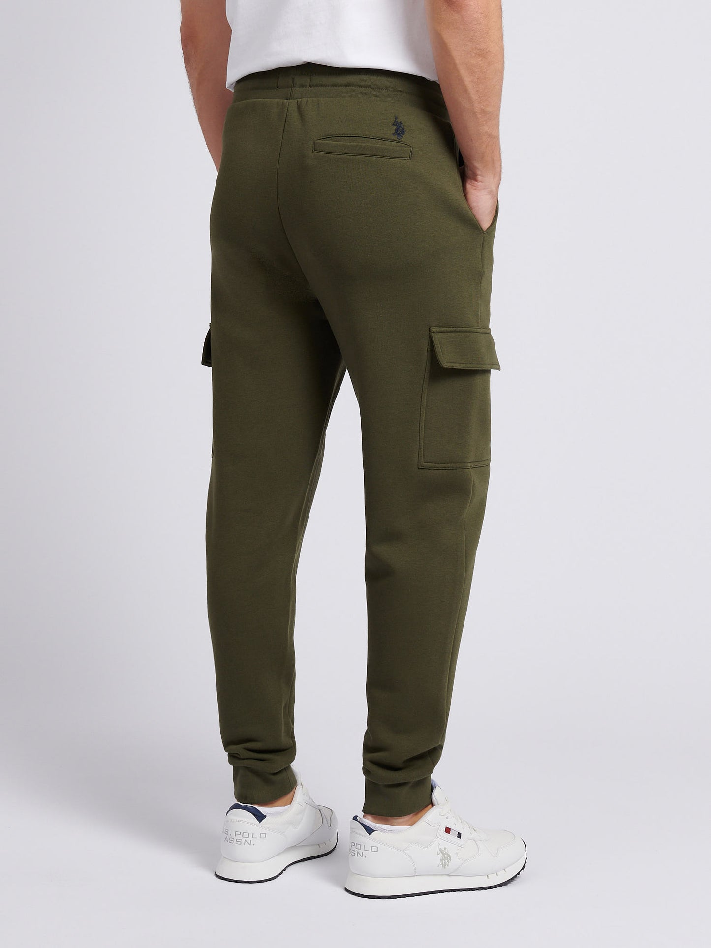 Mens Double Horsemen Cargo Sweat Jogger in Forest Night