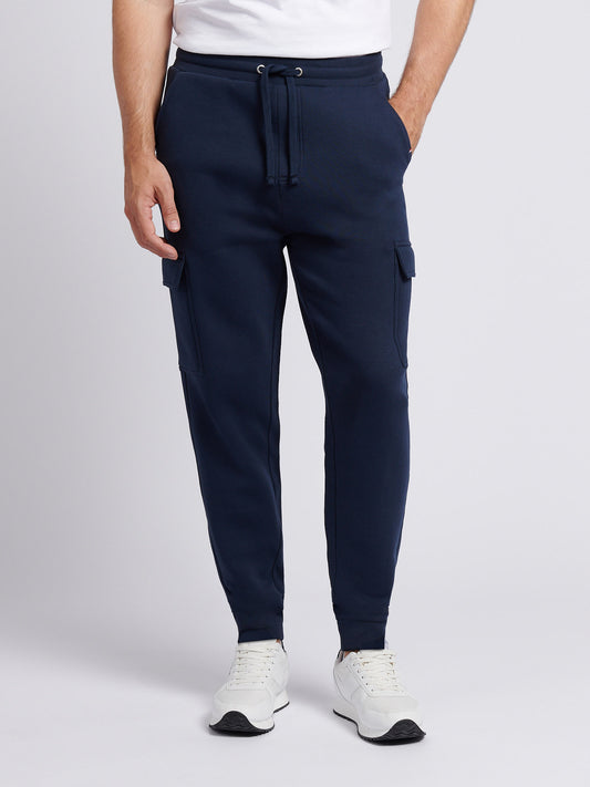 Mens Double Horsemen Cargo Sweat Jogger in Dark Sapphire Navy / Moonlight Blue DHM