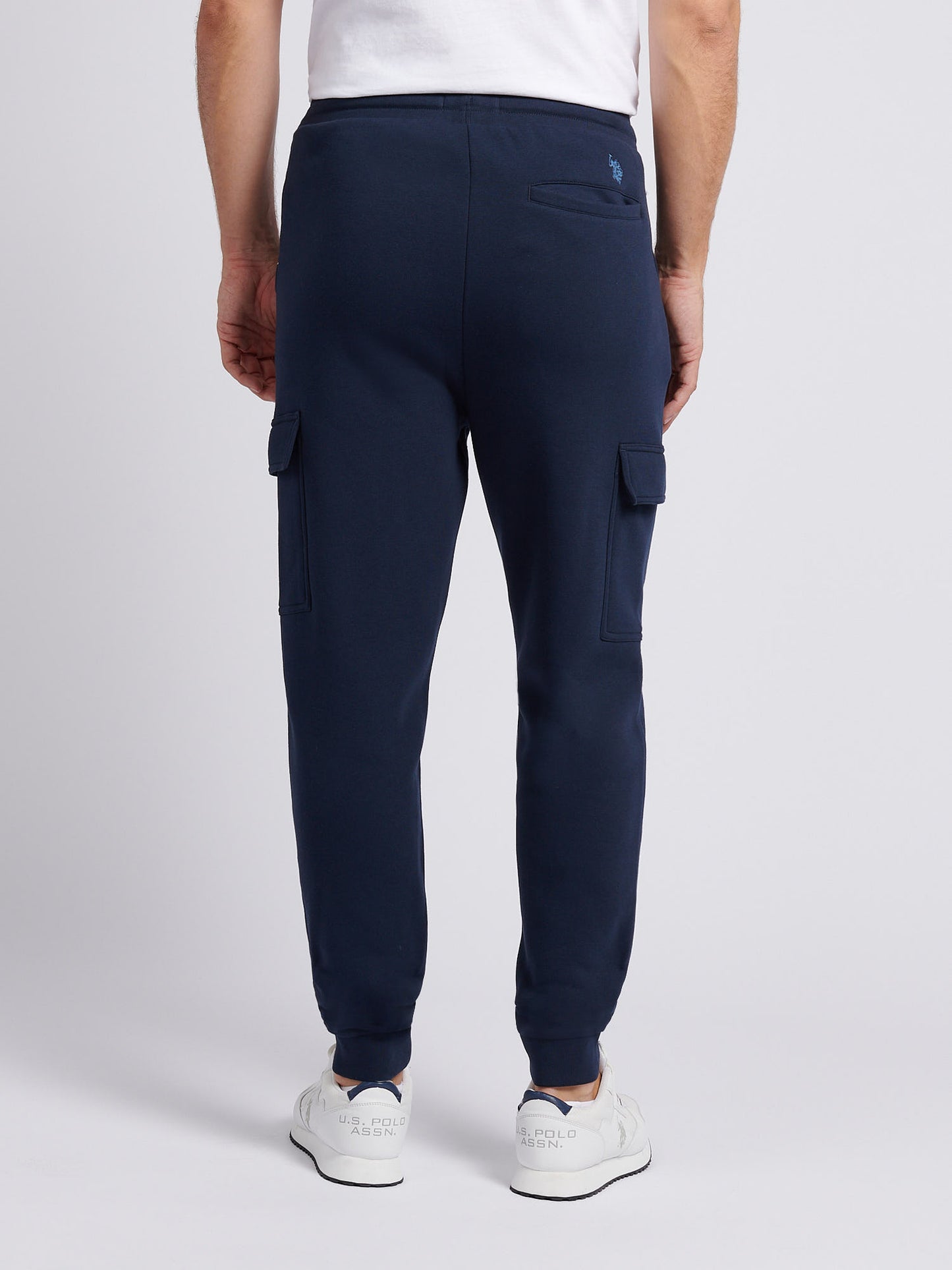 Mens Double Horsemen Cargo Sweat Jogger in Dark Sapphire Navy / Moonlight Blue DHM