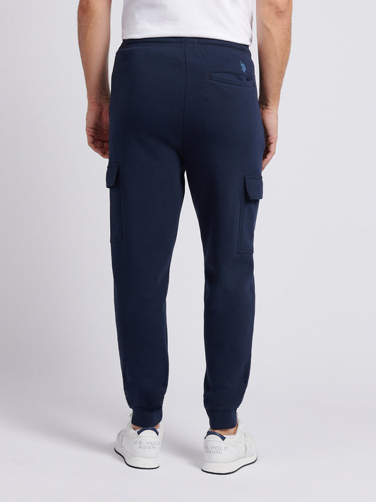 Mens Double Horsemen Cargo Sweat Jogger in Dark Sapphire Navy / Moonlight Blue DHM