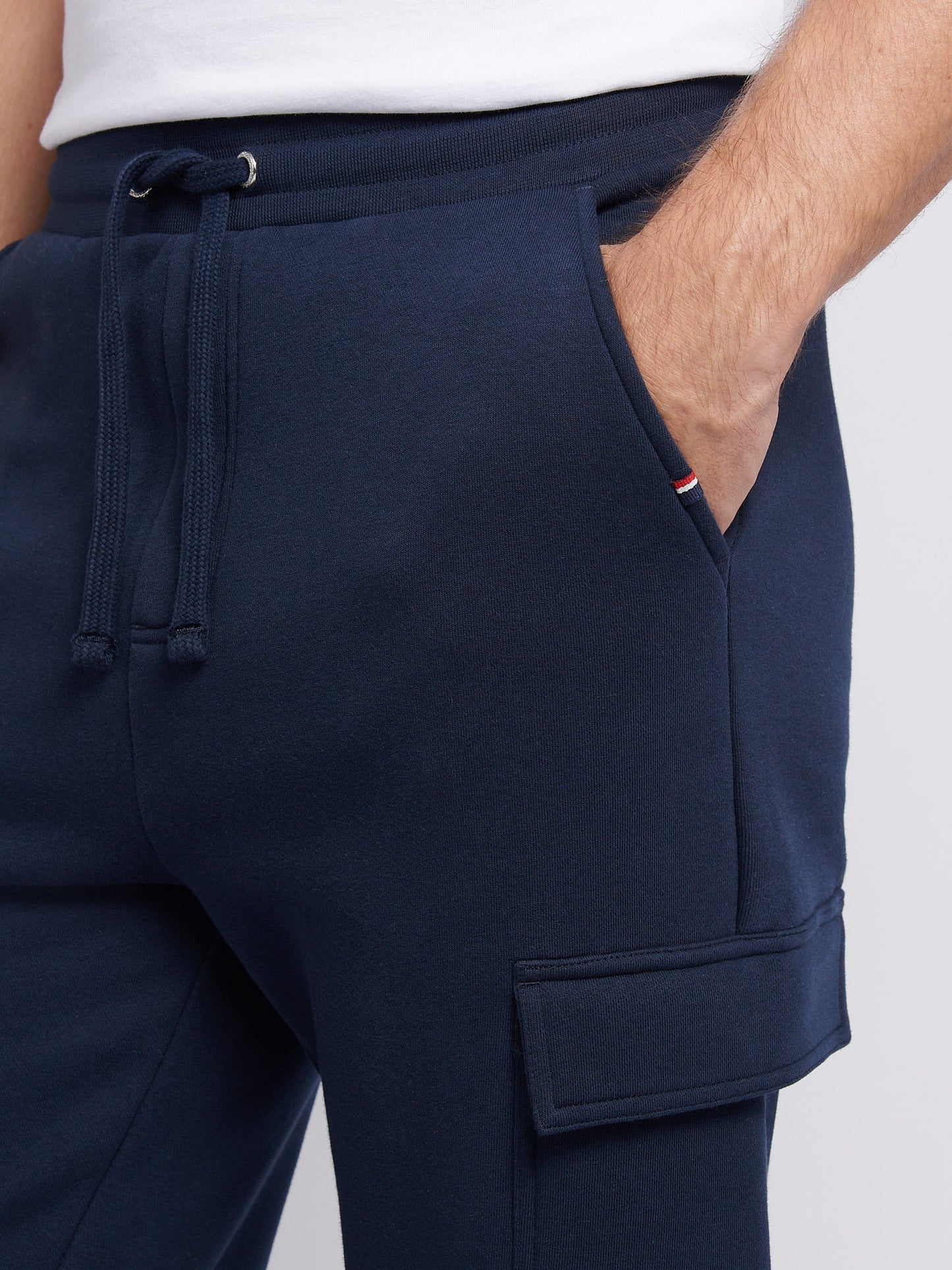 Mens Double Horsemen Cargo Sweat Jogger in Dark Sapphire Navy / Moonlight Blue DHM