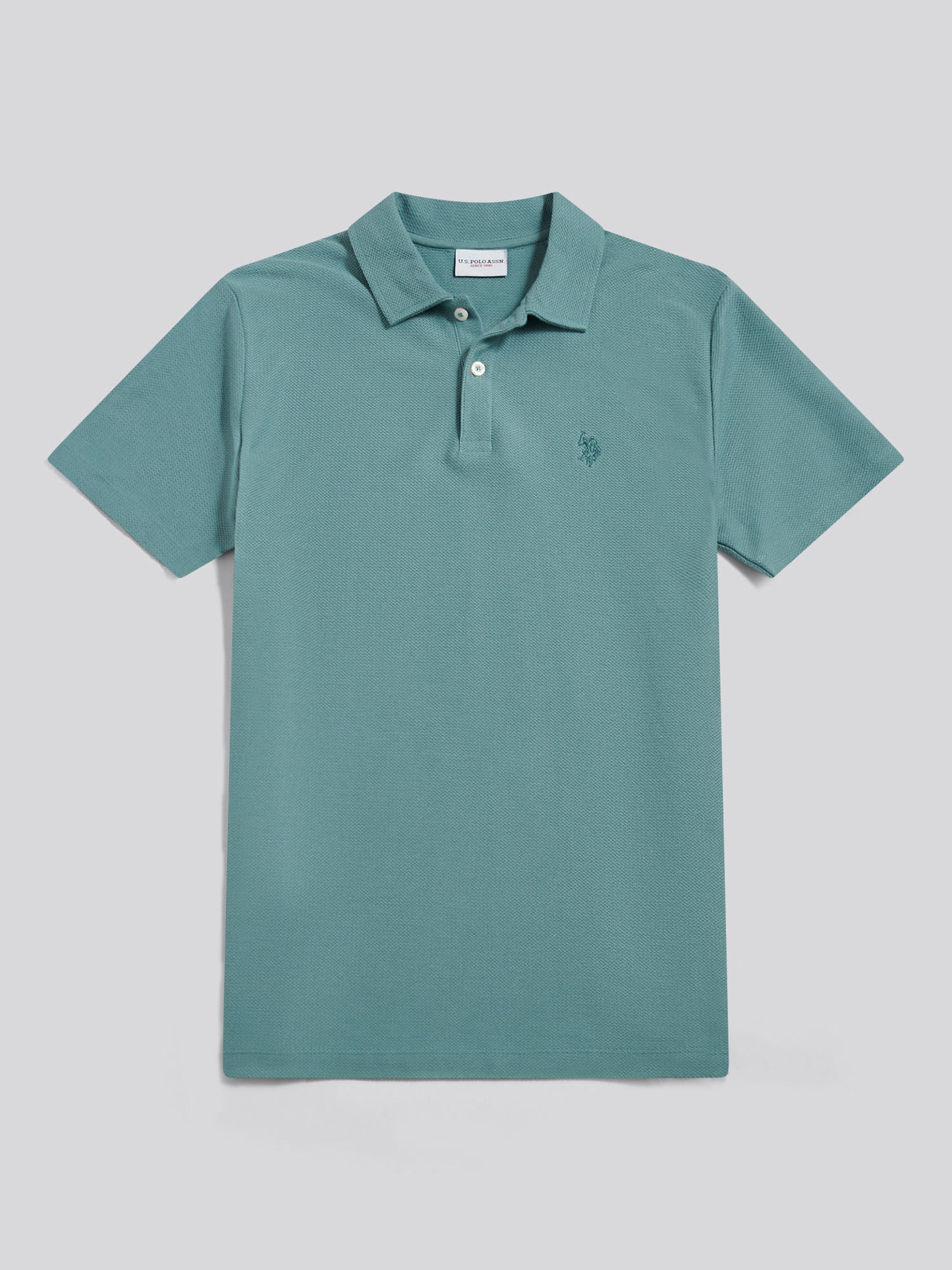 Mens Herringbone Collar Polo Shirt Arctic