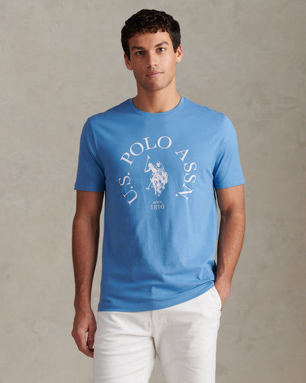 Mens Minimal Circle Print T-Shirt Riviera