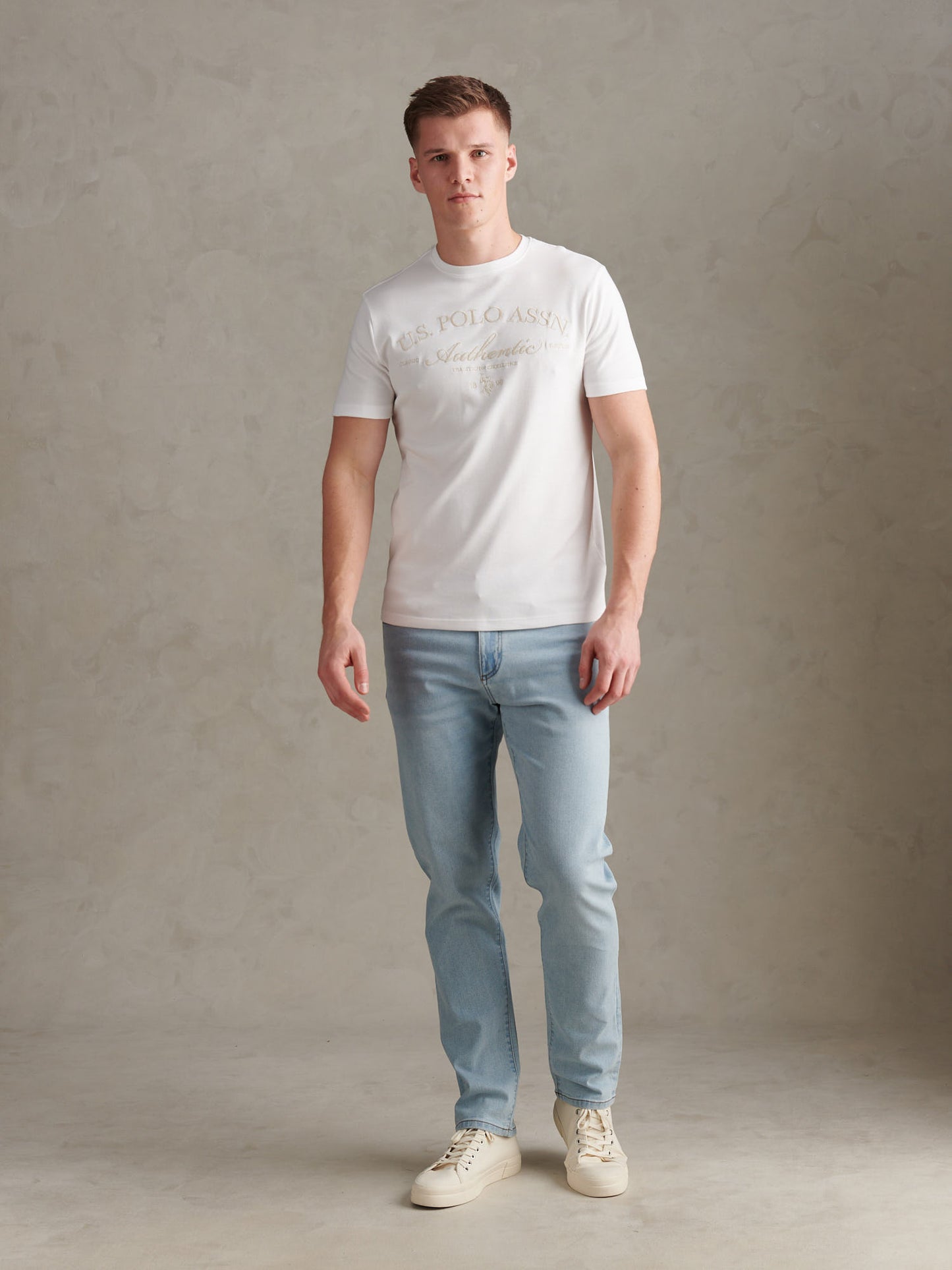 Mens Arch Script Graphic T-Shirt Bright White