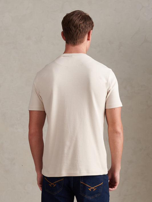 Mens Arch Script Graphic T-Shirt Beige