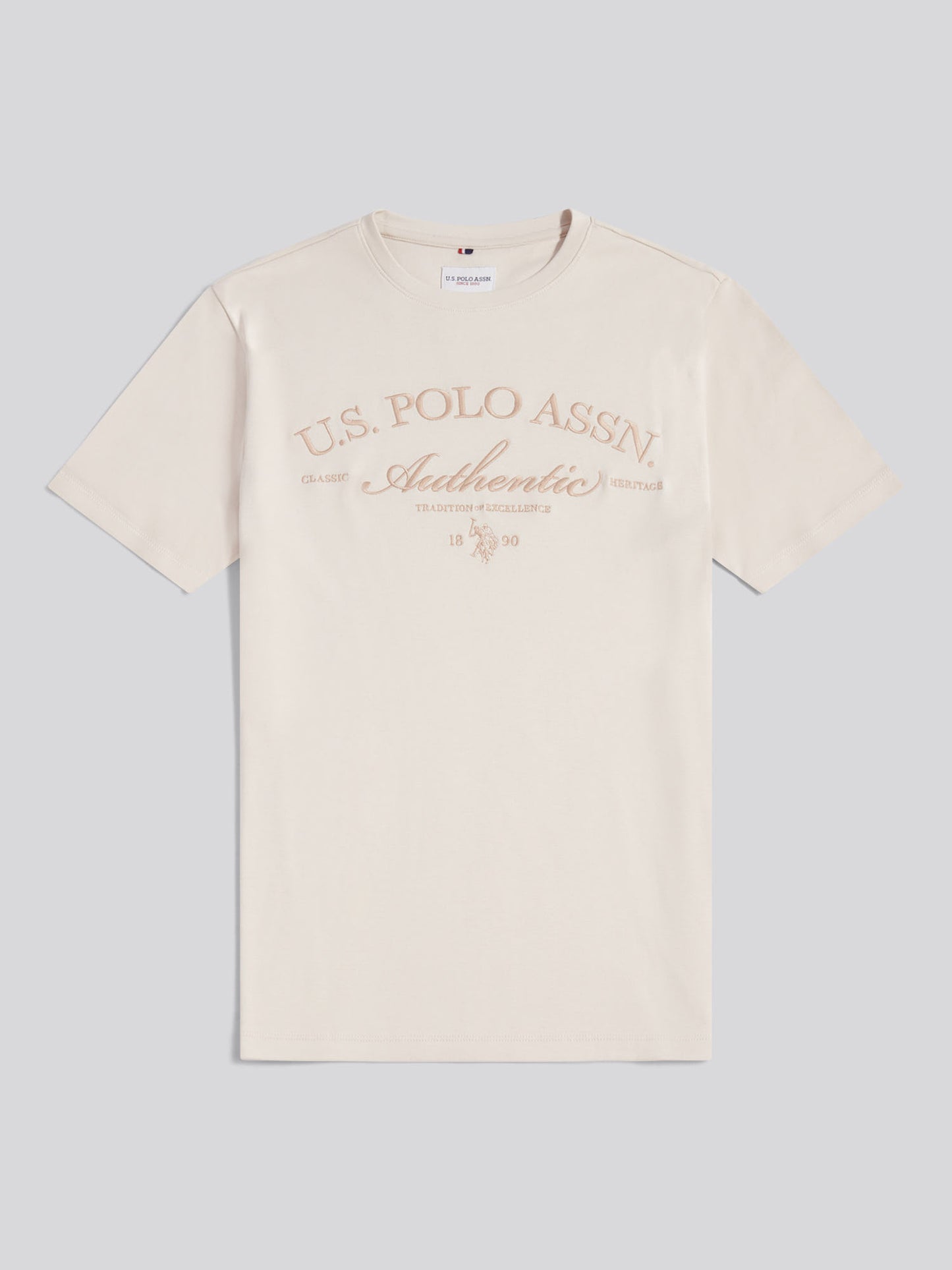 Mens Arch Script Graphic T-Shirt Beige