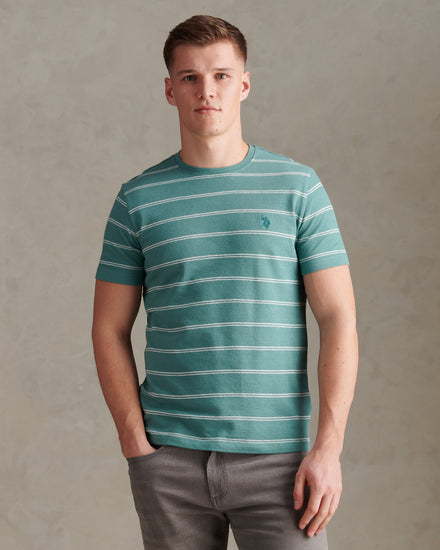 Mens Terry Stripe T-Shirt Arctic