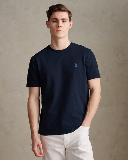 Mens Enlarged Square Texture T-Shirt Dark Sapphire Navy