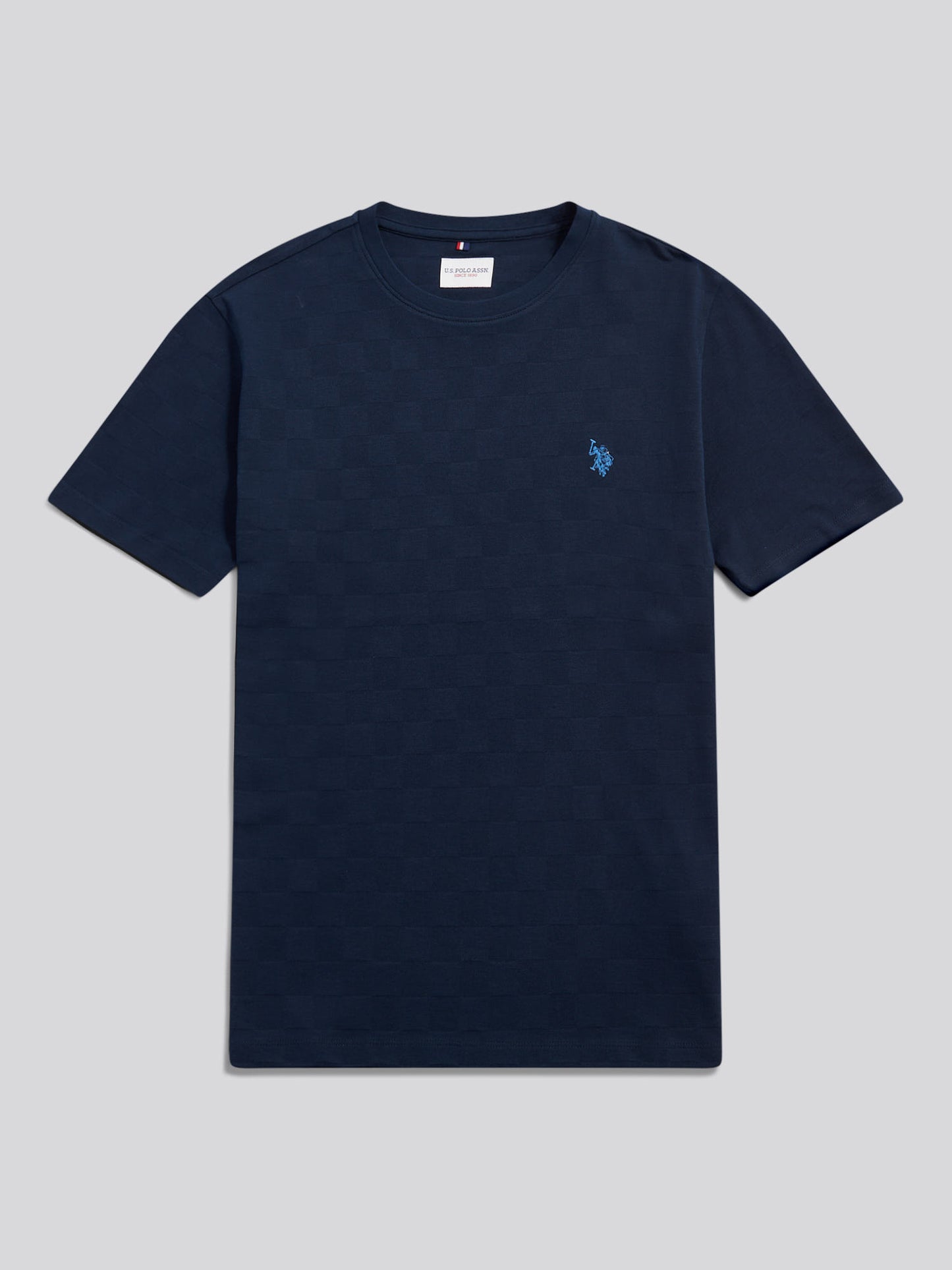 Mens Enlarged Square Texture T-Shirt Dark Sapphire Navy