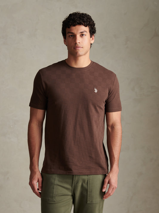 Mens Enlarged Square Texture T-Shirt Bracken