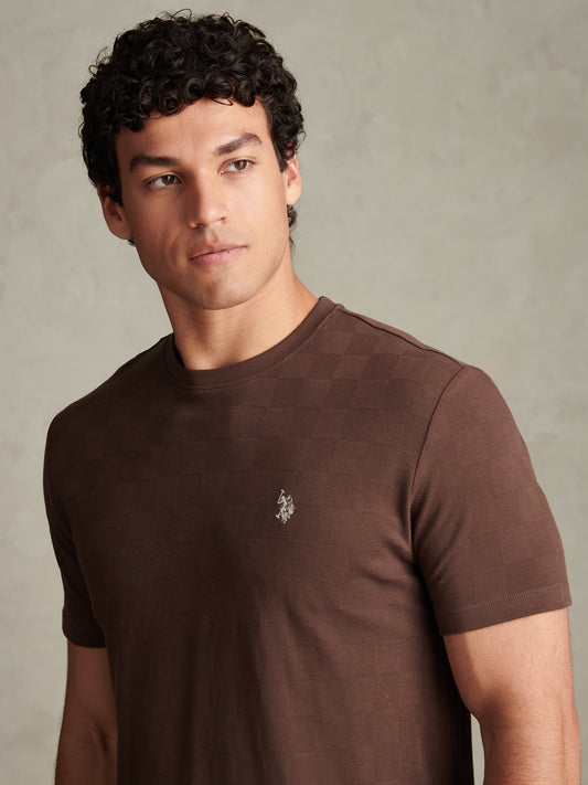 Mens Enlarged Square Texture T-Shirt Bracken