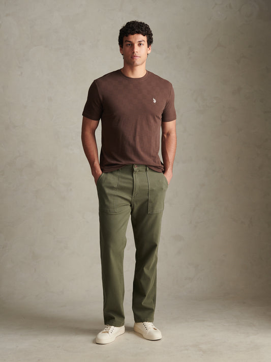 Mens Enlarged Square Texture T-Shirt Bracken