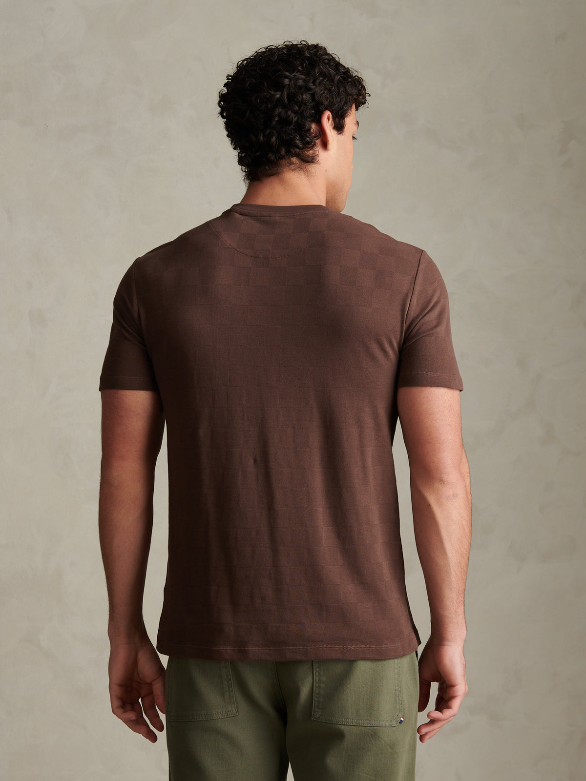 Mens Enlarged Square Texture T-Shirt Bracken