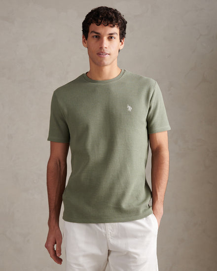 Mens Waffle Jersey T-Shirt Sea Spray