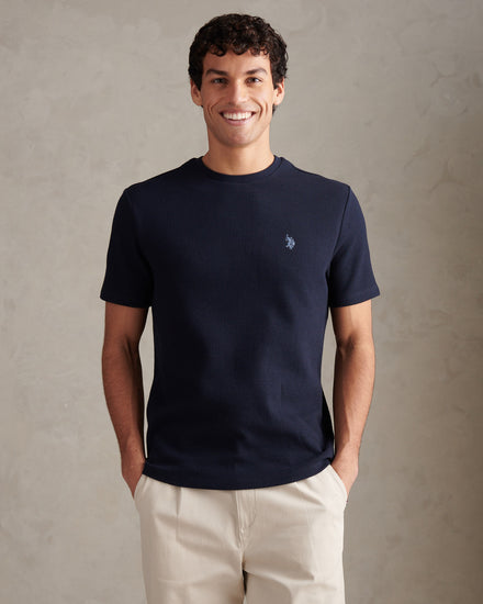 Mens Waffle Jersey T-Shirt Dark Sapphire Navy