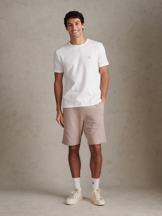 Mens Rib Texture T-Shirt Bright White