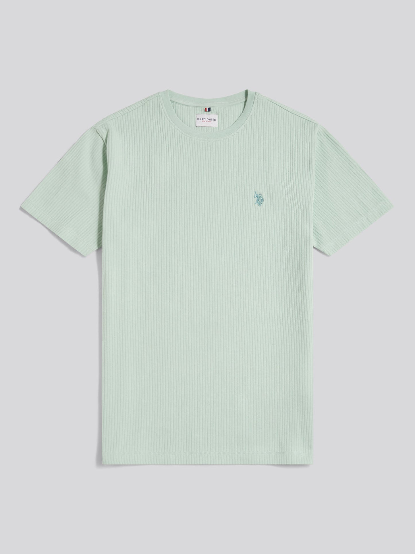 Mens Rib Texture T-Shirt Aqua Foam