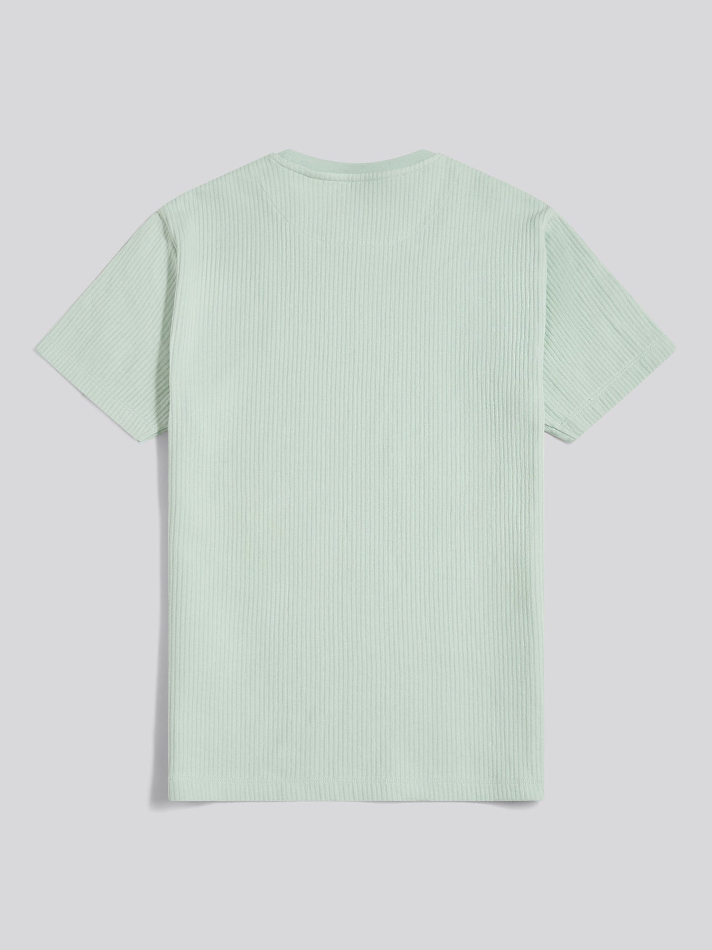 Mens Rib Texture T-Shirt Aqua Foam