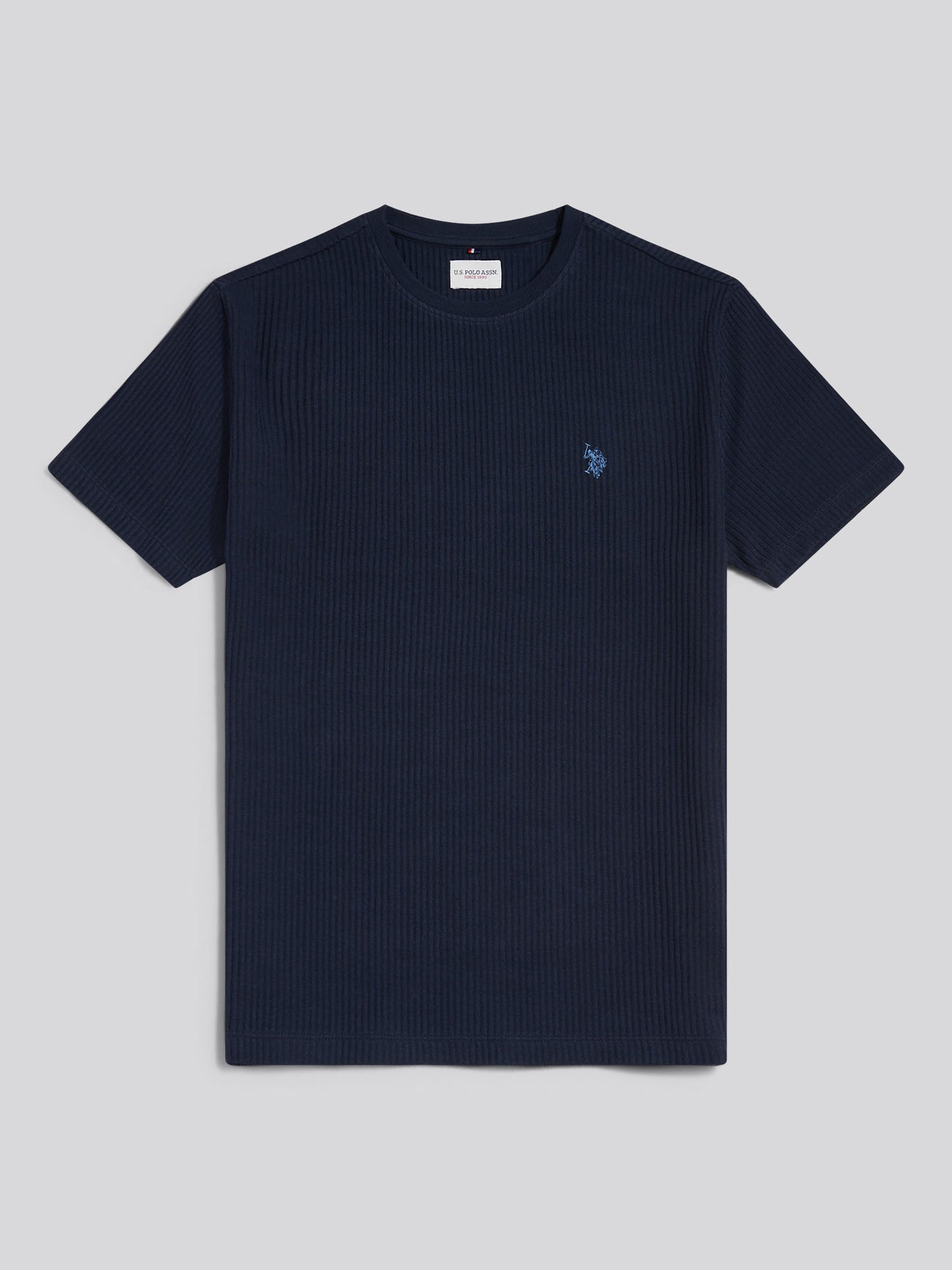Mens Rib Texture T-Shirt Dark Sapphire Navy