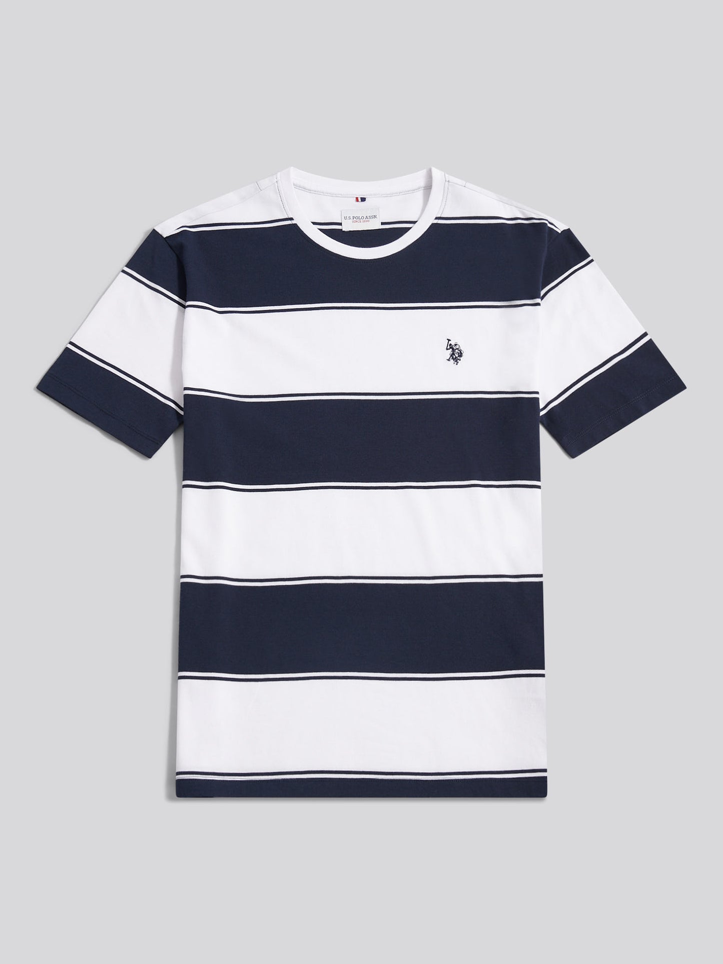 Mens Wide Stripe T-Shirt Dark Sapphire Navy