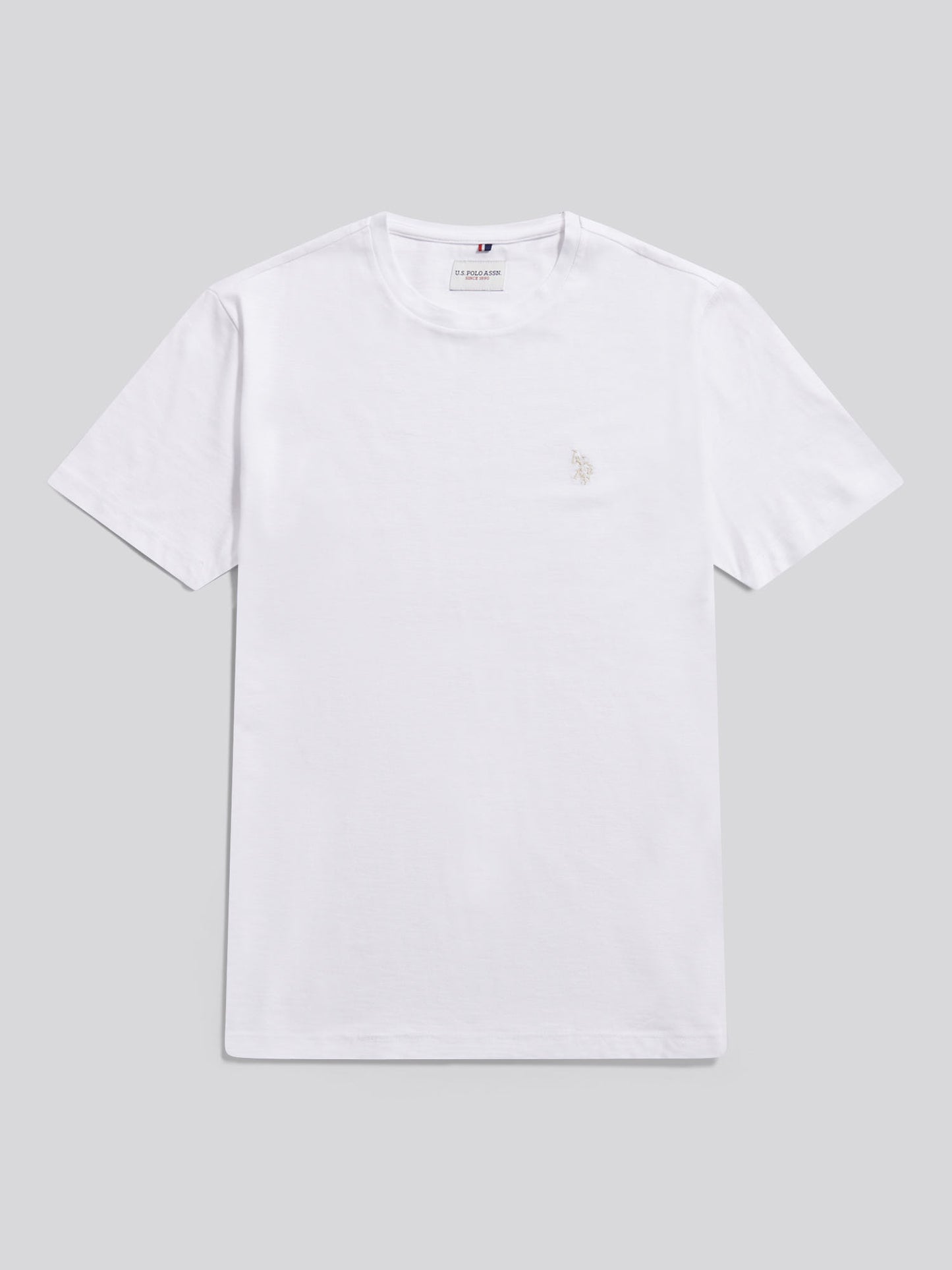 Mens Subtle Texture Double Horsemen T-Shirt Bright White