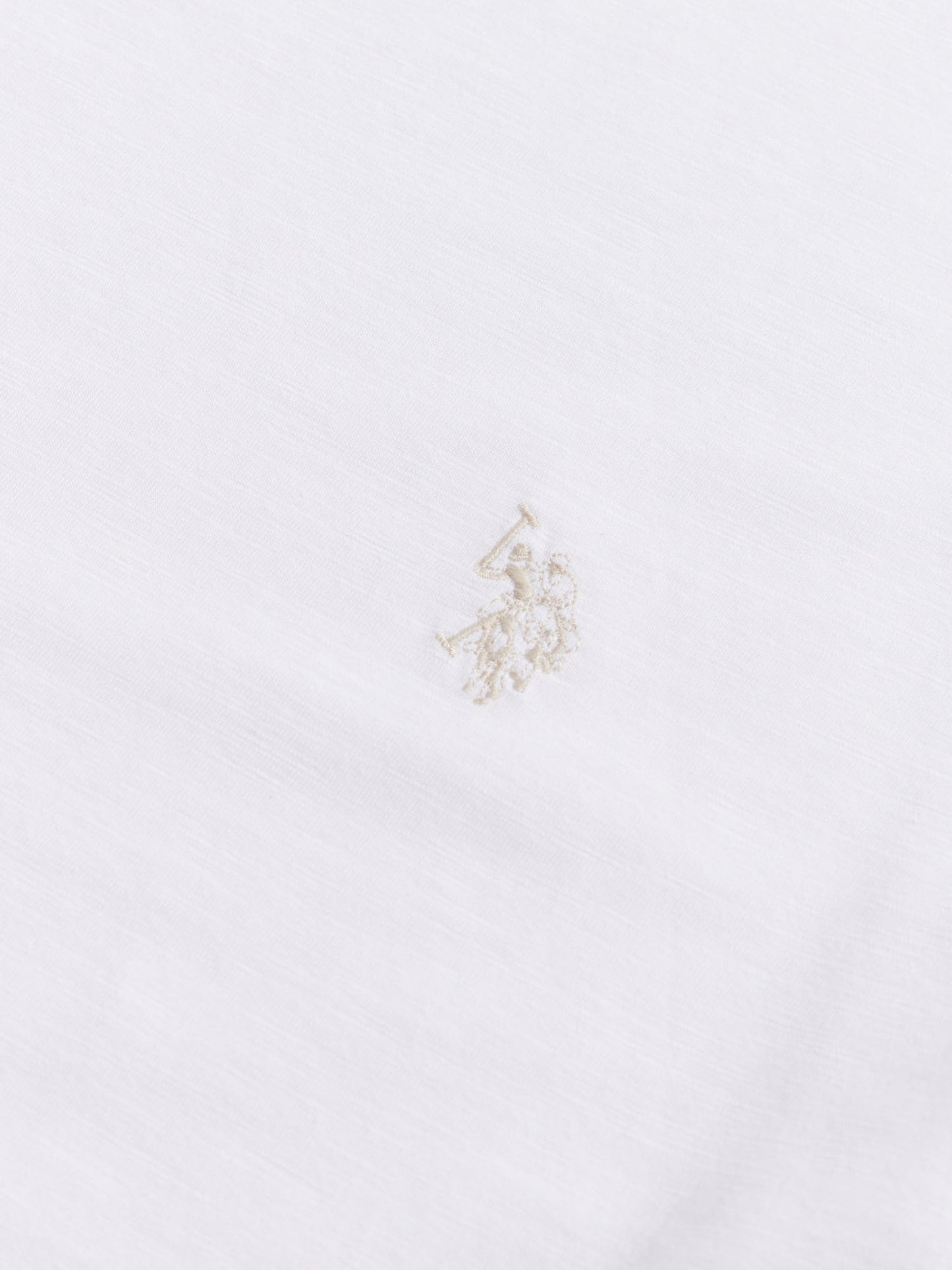 Mens Subtle Texture Double Horsemen T-Shirt Bright White