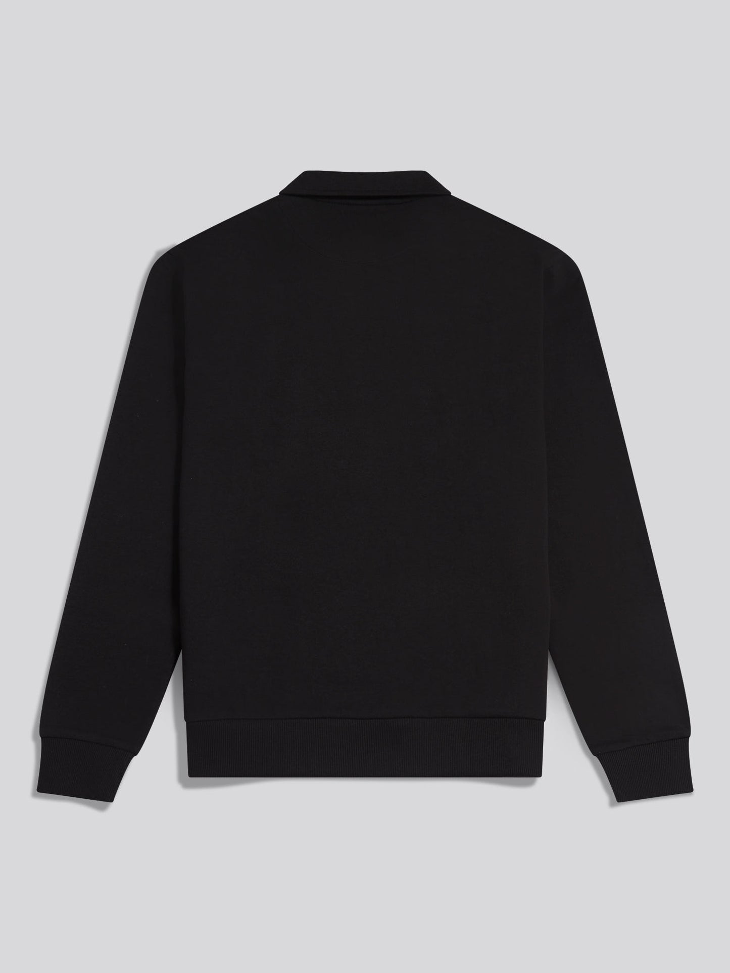 Mens Loopback Zip Polo Sweatshirt Black