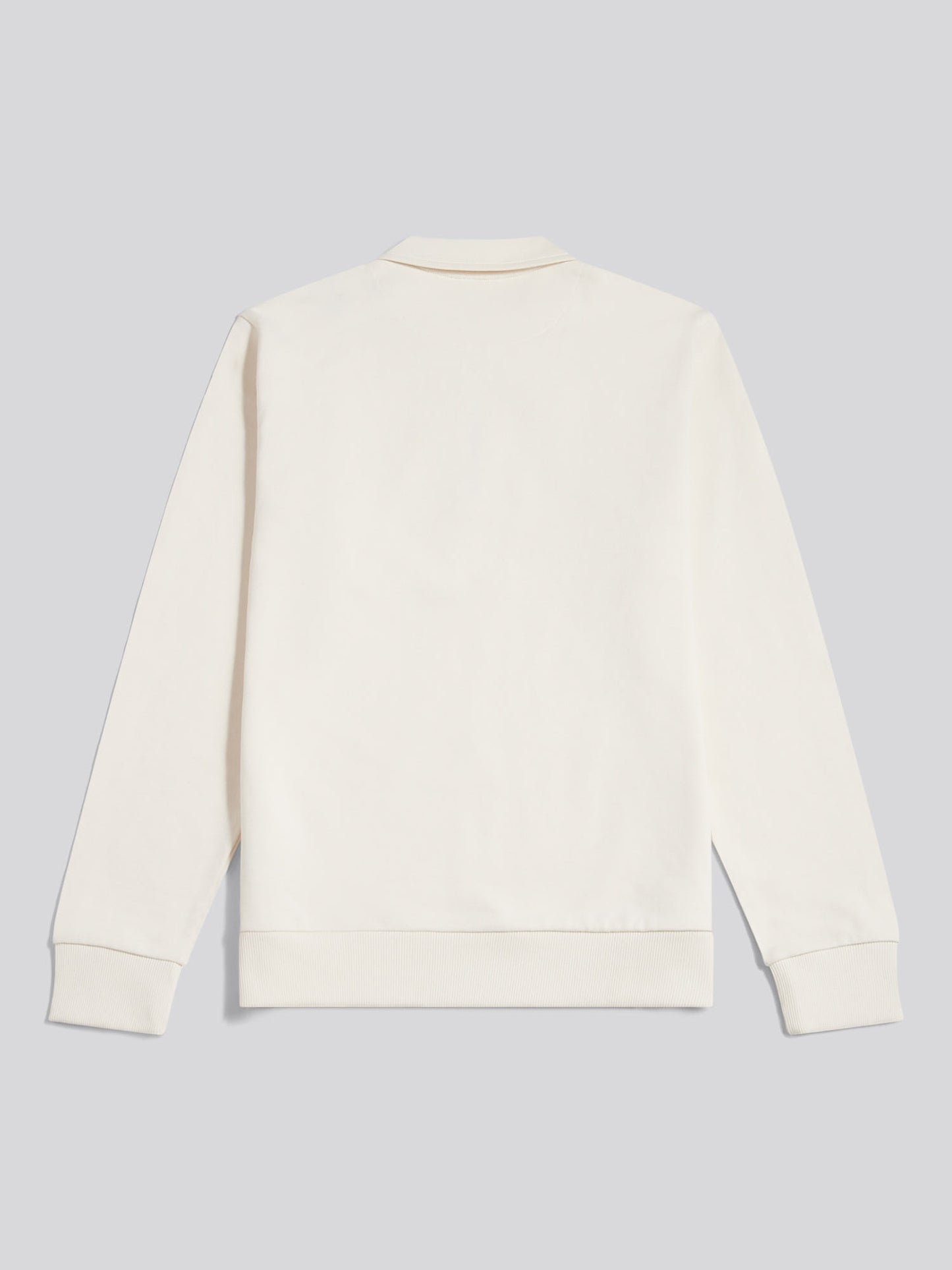 Mens Loopback Zip Polo Sweatshirt Whisper White