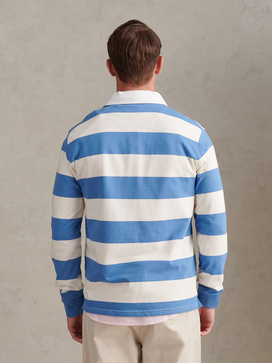 Mens Classic Stripe Rugby Shirt Whisper White