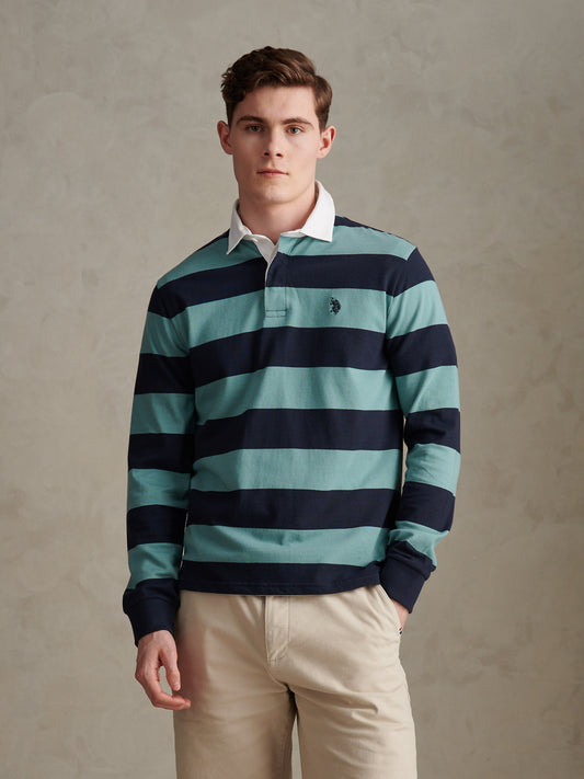 Mens Classic Stripe Rugby Shirt Arctic