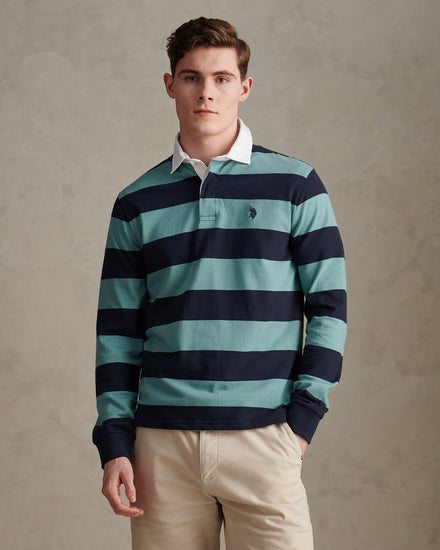 Mens Classic Stripe Rugby Shirt Arctic