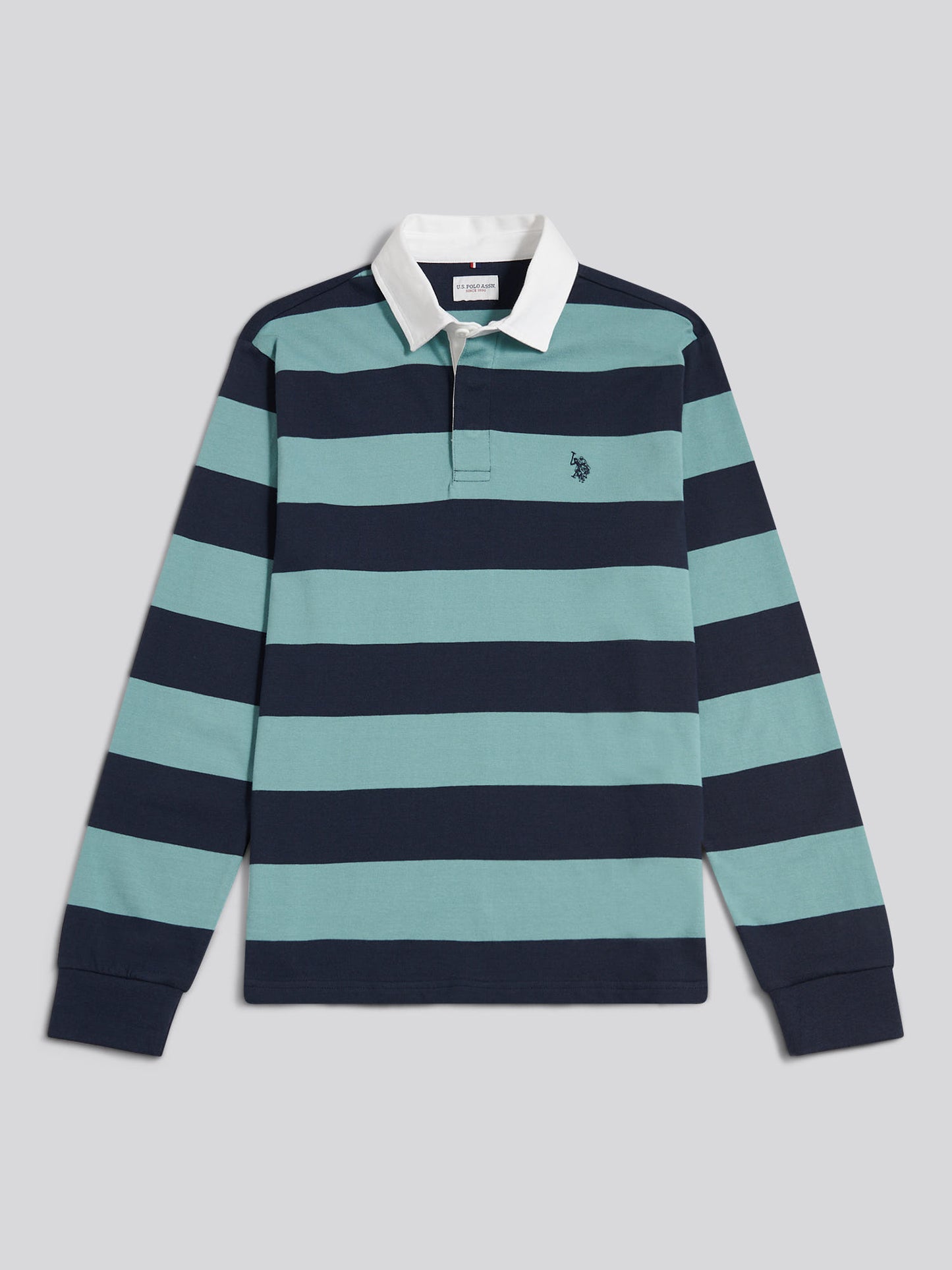 Mens Classic Stripe Rugby Shirt Arctic
