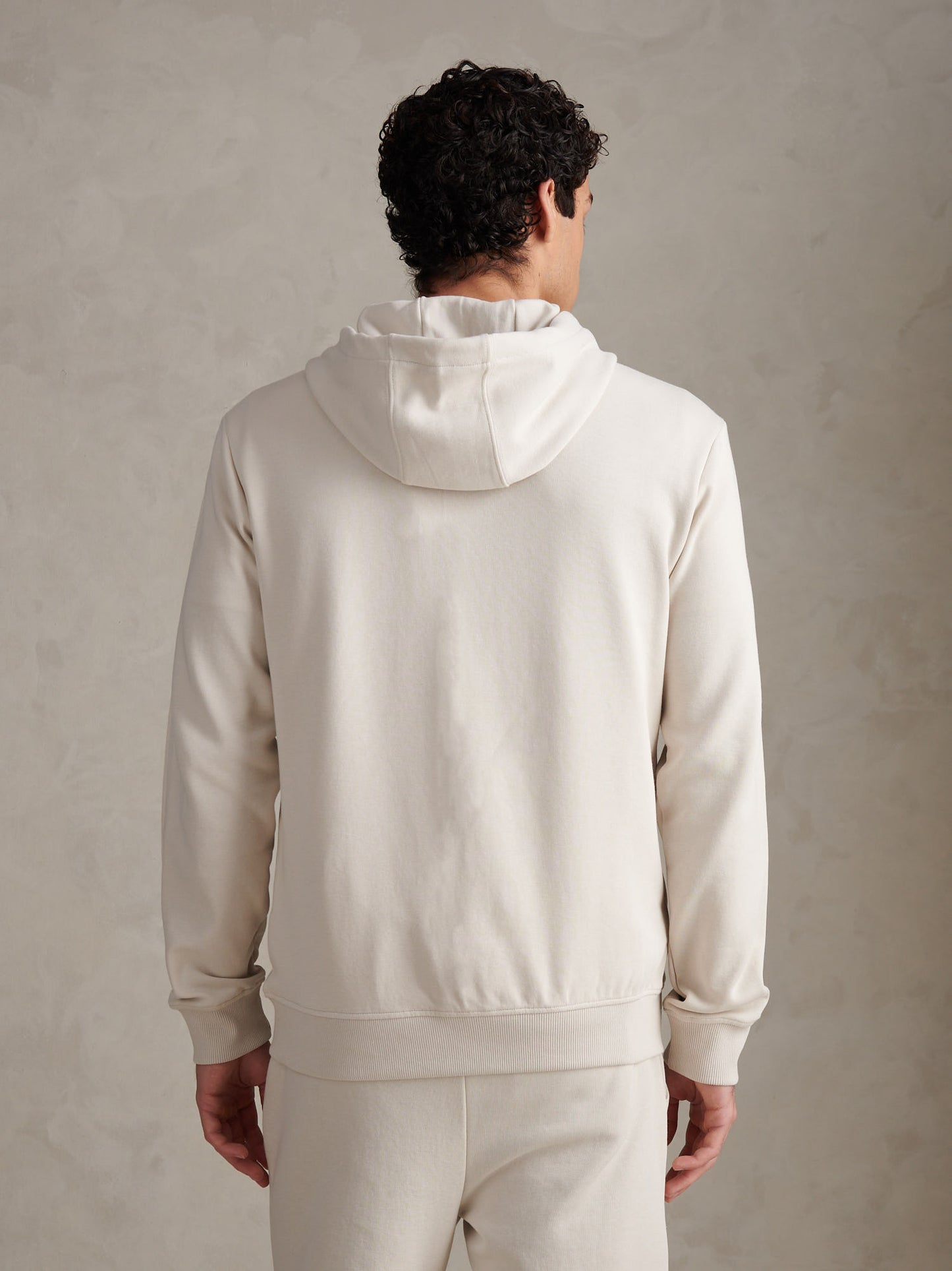 Mens Double Horsemen Interlock Zip Hoodie Beige