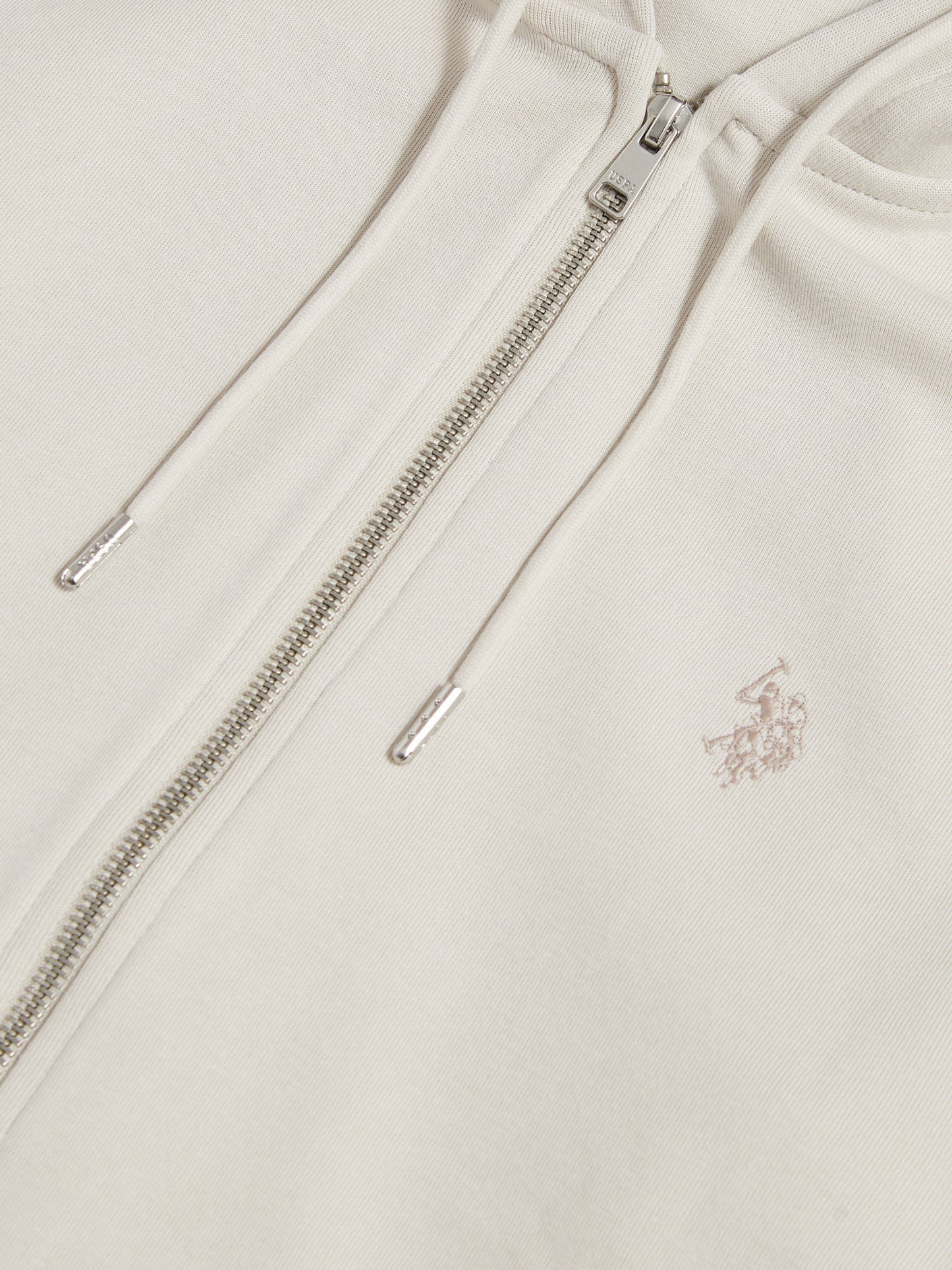 Mens Double Horsemen Interlock Zip Hoodie Beige