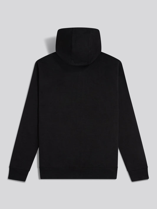 Mens Double Horsemen Interlock Zip Hoodie Black Bright White DHM