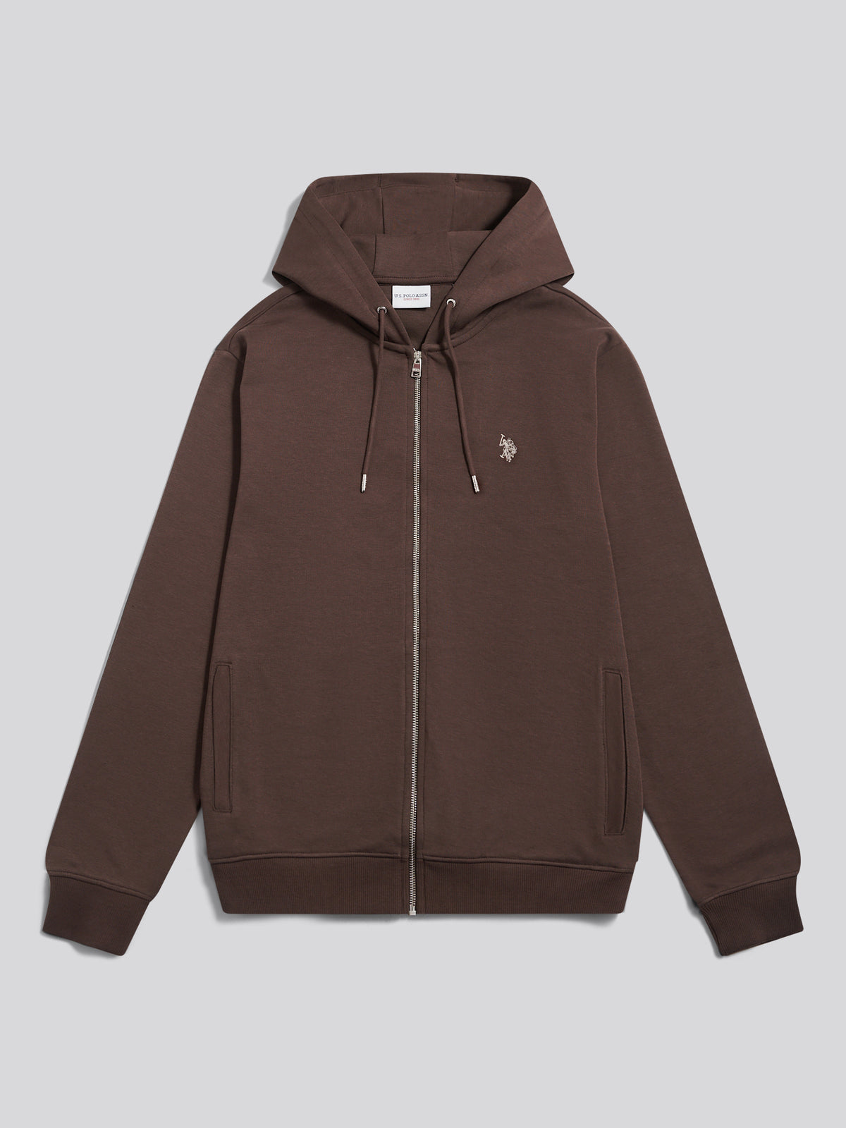 Mens Double Horsemen Interlock Zip Hoodie Bracken